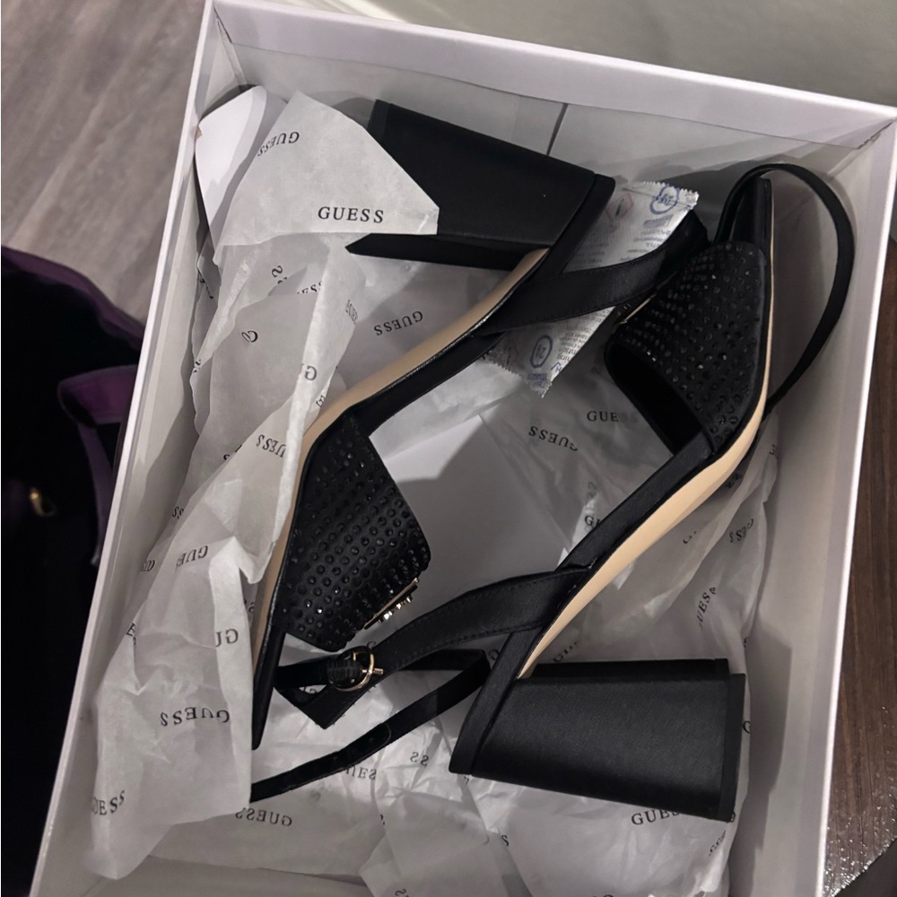 Guess Black Block Heel Sandals